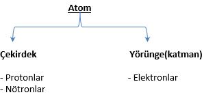 Atomu oluşturan tanecikler; proton, nötron ve elektronlardır